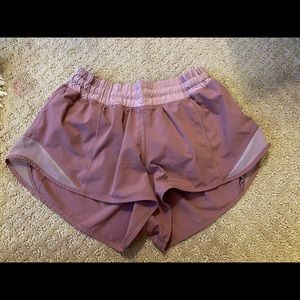 Purple/pink lululemon hotty hot shorts